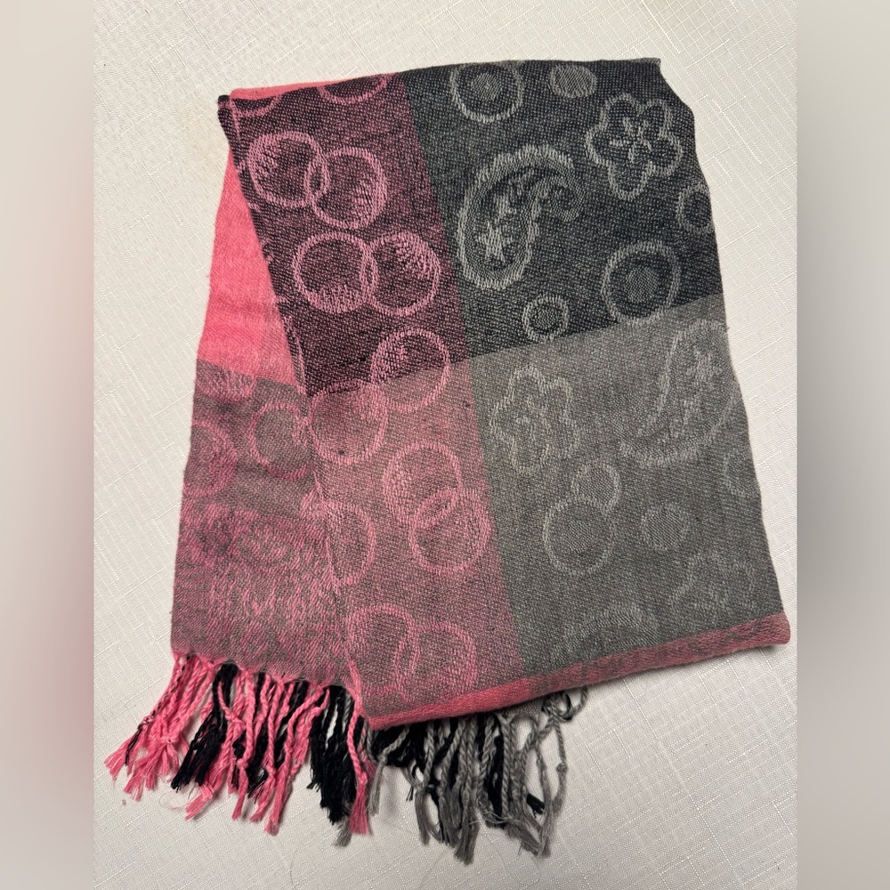 Pink Black Grey Scarf